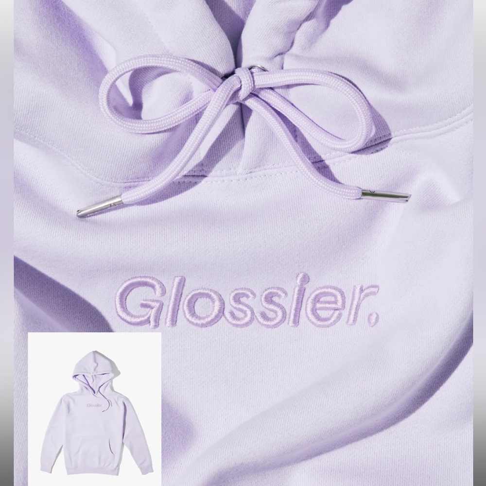 Glossier lavender hoodie
